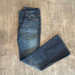 7FAM Pink “A” Pocket Flare Boot jeans sz 28